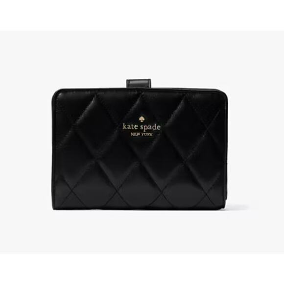 NWT $229 Kate Spade Carey Medium Bifold Wallet Black